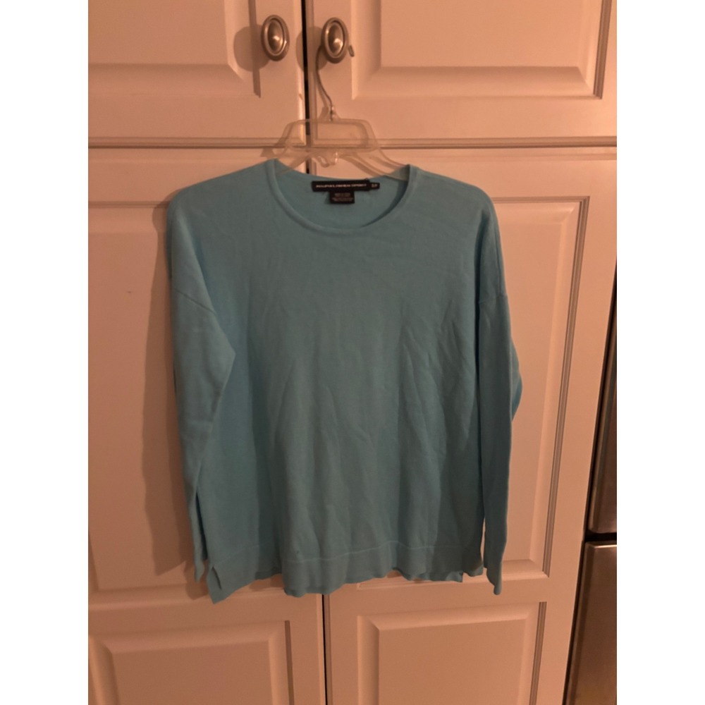 Ralph Lauren Sport Womens Light Blue Crewneck Knit Cotton Blend Sweater Small